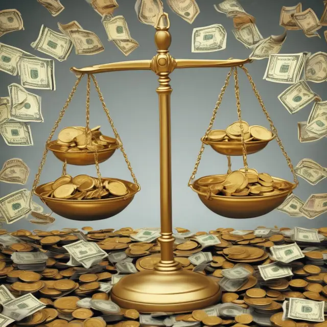 A scale comparing a pile of gold coins (dividends) to a stock portfolio (distributions-in-kind), highlighting their differences in nature and tax implications.