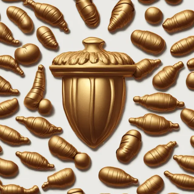 Private equity fund distributing golden acorns representing stocks or assets as in-kind investments