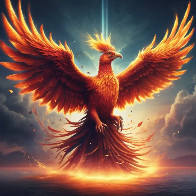 Phoenix rising above financial charts and graphs, representing the importance of Dividend Per Share (DPS) in financial analysis.