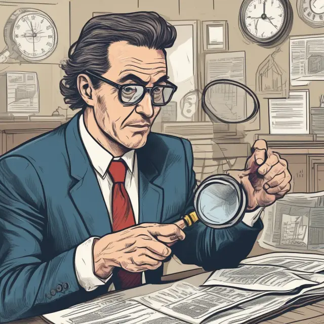 An institutional investor closely examining the dividend growth rate using a magnifying glass for accurate assessment of stock value