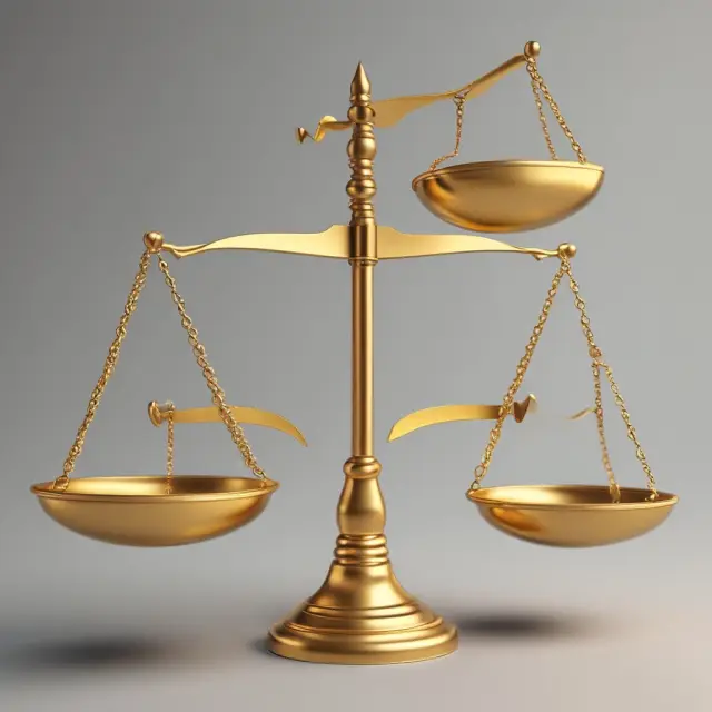 A golden scale with dividends pouring out, symbolizing the balance between returns and yields