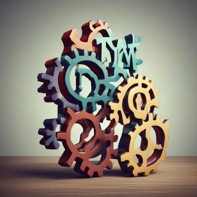 Two gears representing ownership percentages and deduction limits, with one labeled 
