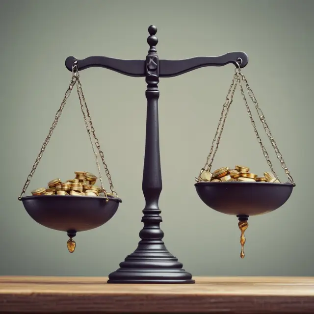 A balance scale illustrating the decision between broker-sponsored and issue-sponsored DRIPs, with each side showcasing unique features for investor consideration