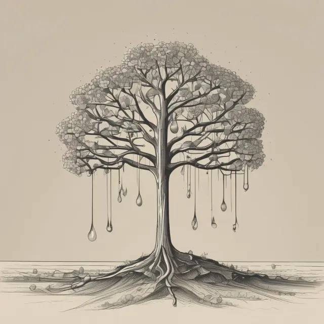 DRIPs symbolize compounding returns through long-term investment strategies, depicted as seeds taking root and growing into mature trees