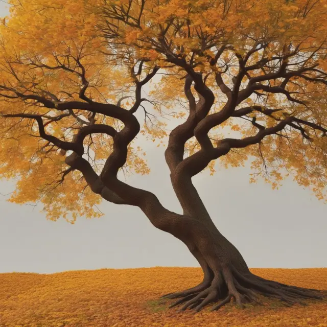 Golden leaves falling from a mature tree, signifying dividends to investors, representing financial growth through dividend understanding