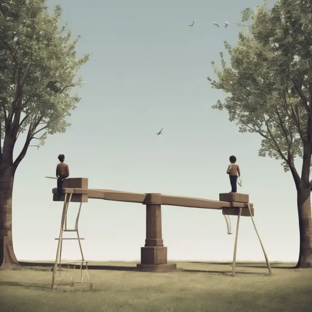 Seesaw representing dividend yield and stock price, emphasizing their inverse relationship in investment analysis.