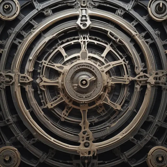 A futuristic clock illustrating changing factors impacting Discounted Lack of Marketability (DLOM), including advanced valuation methods and emerging markets