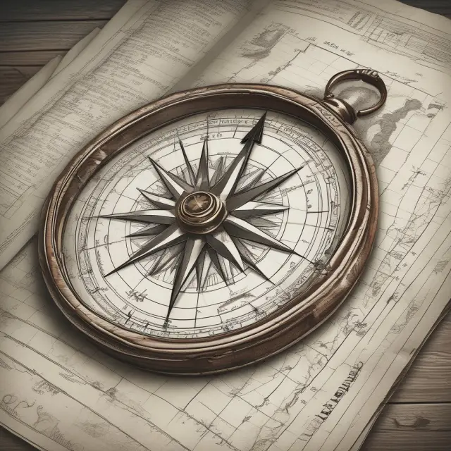 An image of a captain holding a compass named 