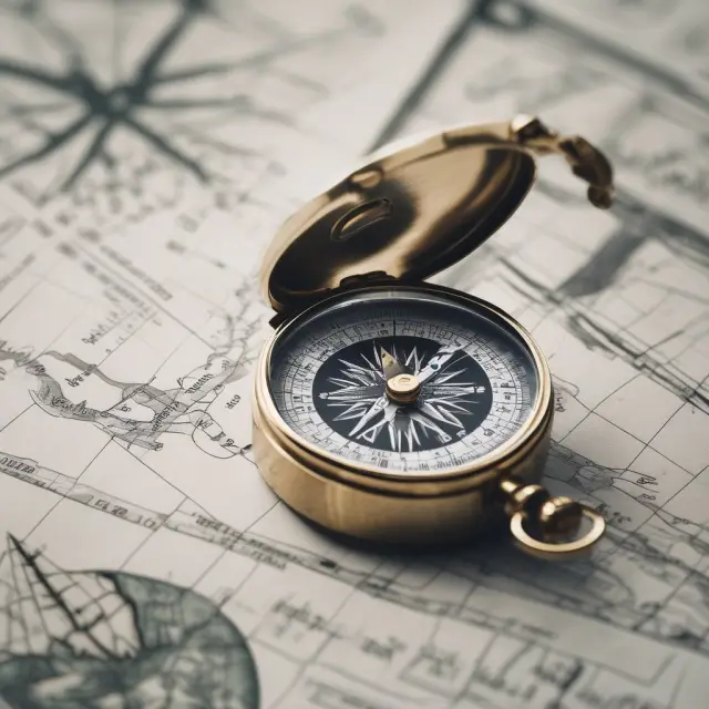 Compass navigating through various financial indicators, with a focus on the DMI for determining trend direction