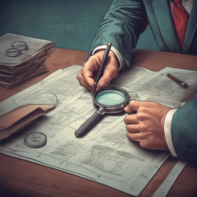 Bond trader calculating dollar duration using a blueprint of interest rates