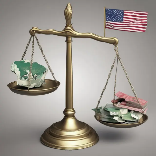 A set of scales tilting towards a U.S. dollar sign, representing strong economic connections driving dollarization