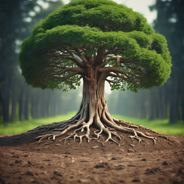 A lush tree with roots spreading across state silhouettes, representing the growth and adaptability of a domestic corporation