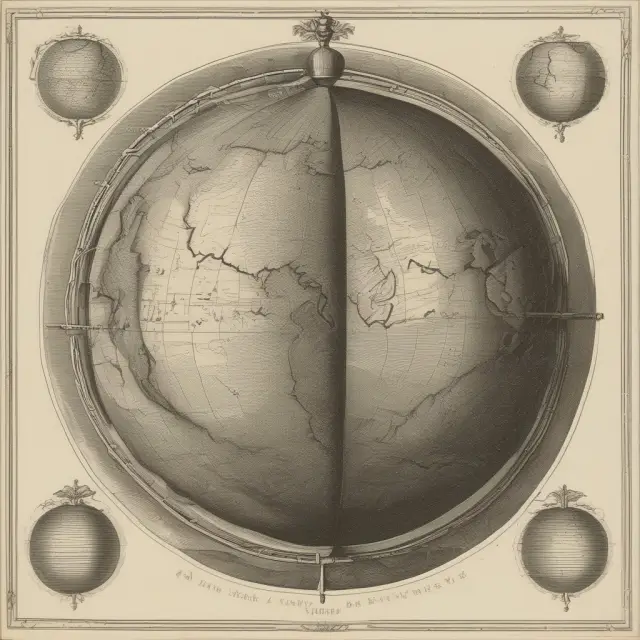 Two globes illustrating a person