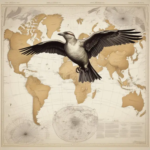 A migratory bird spreads its wings over various maps, illustrating the process of changing a domicile