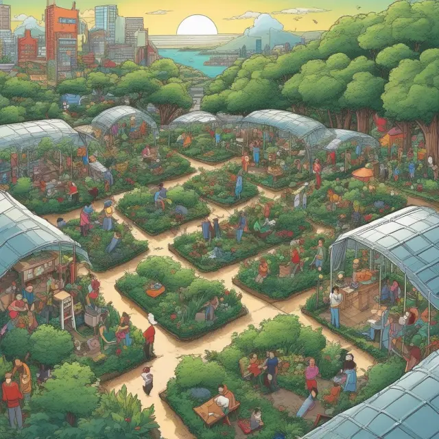 Imagery of a thriving garden filled with tech giants and a vast ocean of startups, symbolizing the financial landscape during the Dotcom Bubble Era