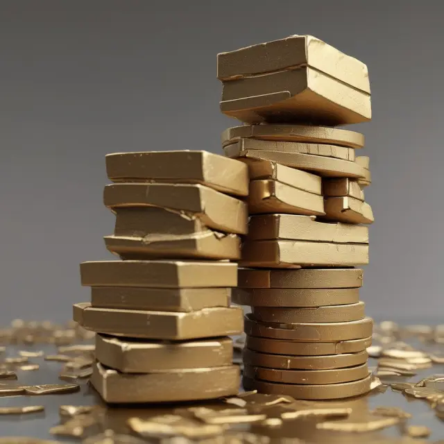 Golden coins flowing away from an asset, symbolizing DDB depreciation method reducing book value towards salvage value