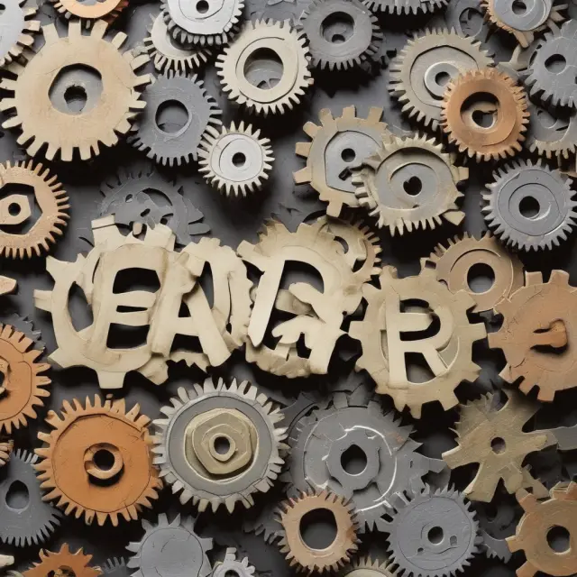 Gears representing GAAP, IFRS, and DDB & SL depreciation methods interacting to shape a company