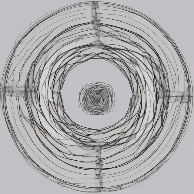 Visualization of calculating the Double Exponential Moving Average (DEMA) with two interconnected exponential moving averages forming a spiral