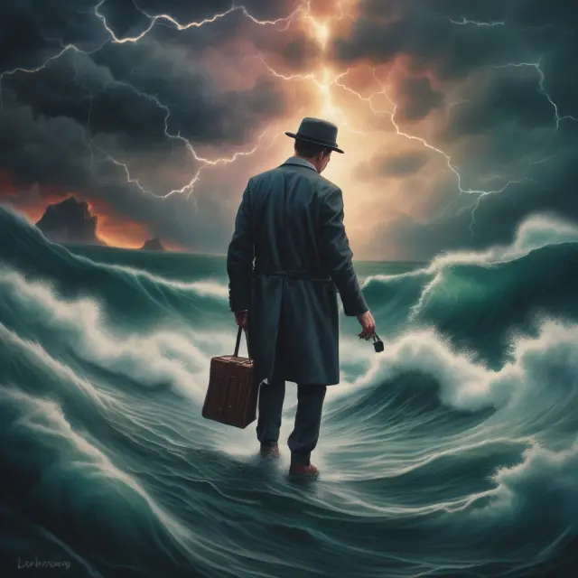 An institutional investor steering a ship in turbulent waters while dealing with potential false signals and the risk of overtrading indicated by DEMA
