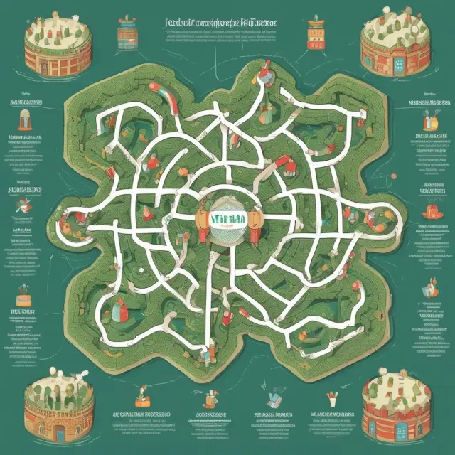 Image of interlocking Irish and Dutch company logos forming a complex maze, symbolizing Google