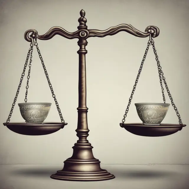 Visual representation of the double taxation debate: two scales with corporate profits and personal incomes balanced against each other.