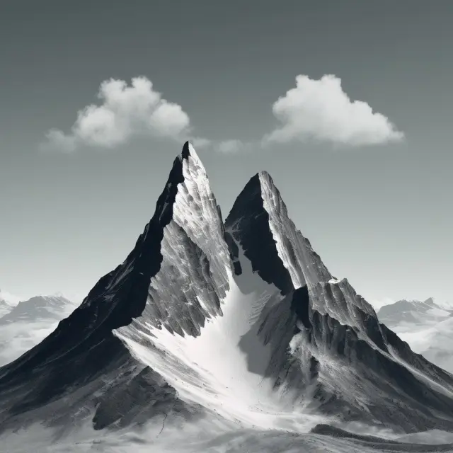Two mountain peaks represent a double top. One melts away to symbolize a failed double top while the other remains solid.