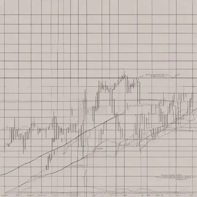 Graph of stock prices displaying two high peaks with a confirmed support level below, indicating a double top