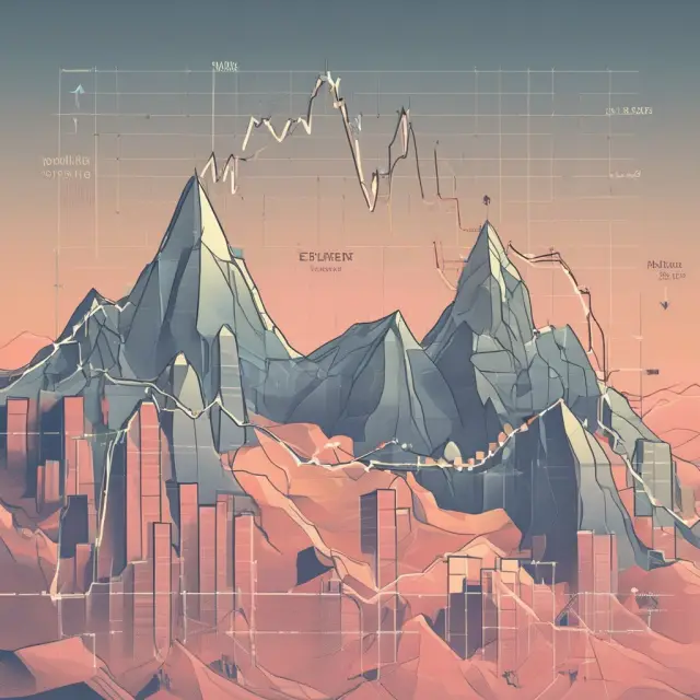 Two mountains representing Amazon and Netflix as peaks of price charts forming a double top pattern