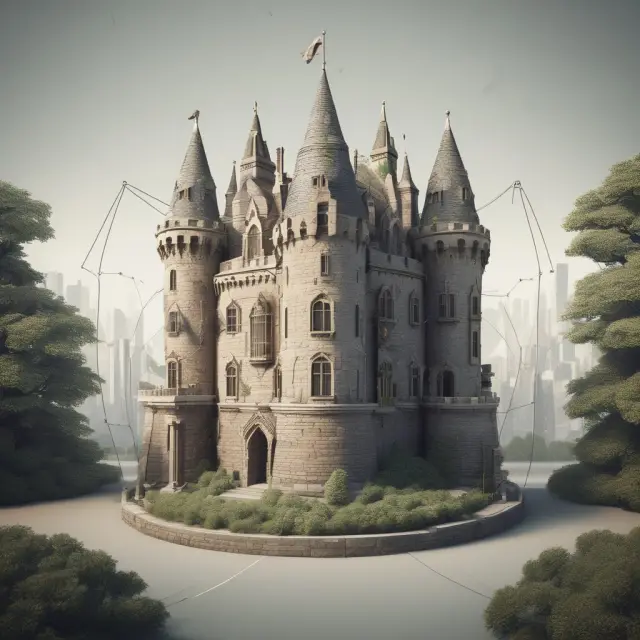A shield composed of interlinked CDS contracts safeguards a castle symbolizing bond investments