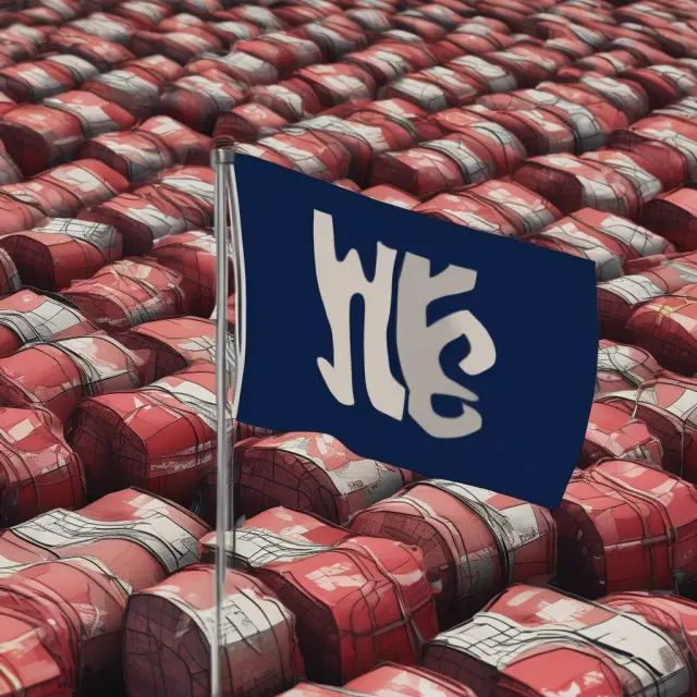 Flag depicting corporate spirit wilts as investors sell shares, symbolizing the impact of a down round on employee morale and market confidence