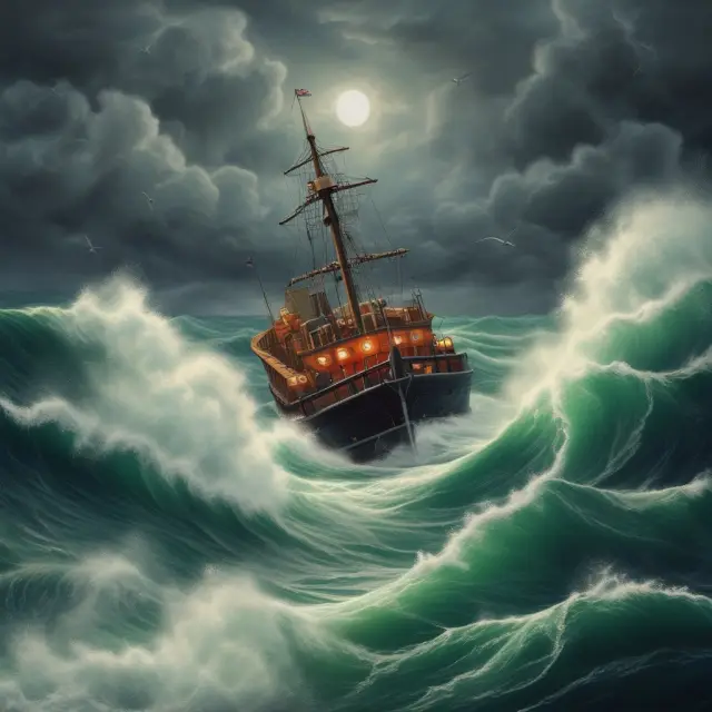 An investor braves turbulent waters, using a compass and a lifeboat to manage downside risk