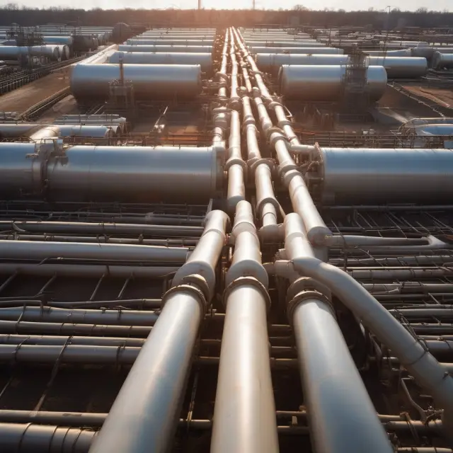 Crude oil transported via pipelines to storage tanks for efficient management in the context of midstream operations.