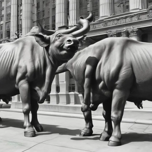 Two Dow Jones Industrial Average indices harmoniously rising together, symbolizing bull market confirmations