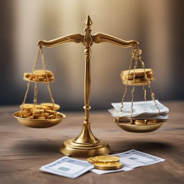 A balanced set of scales holding gold coins and invoices, representing the advantages and challenges of managing Days Payable Outstanding.