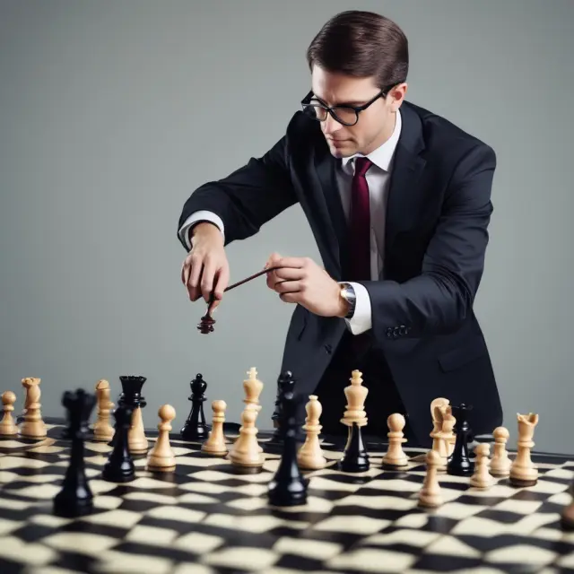A powerful CEO, represented as a king, guiding minority investors