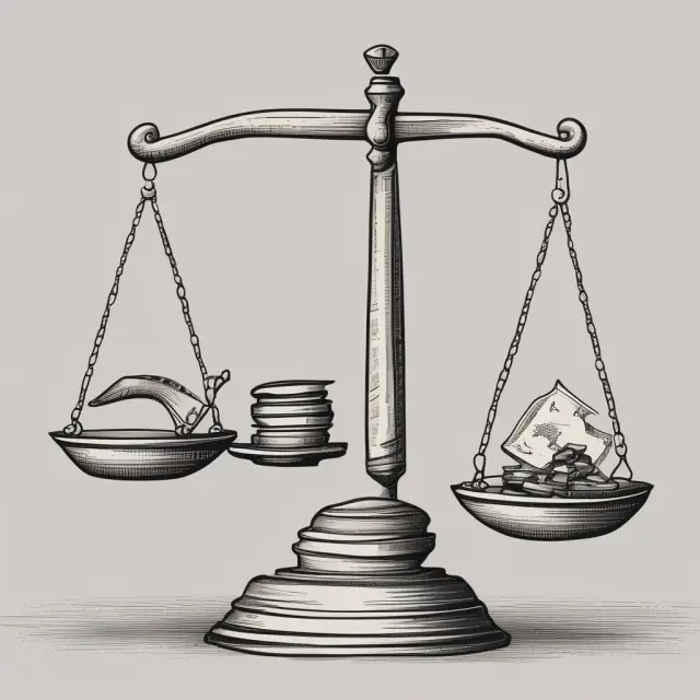 An image of a balanced scale with earnings on one side and debt repayments on the other, symbolizing Debt-Service Coverage Ratio.