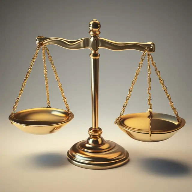 A golden balance scale representing Days Sales Outstanding, with credit sales and accounts receivable weighing evenly.