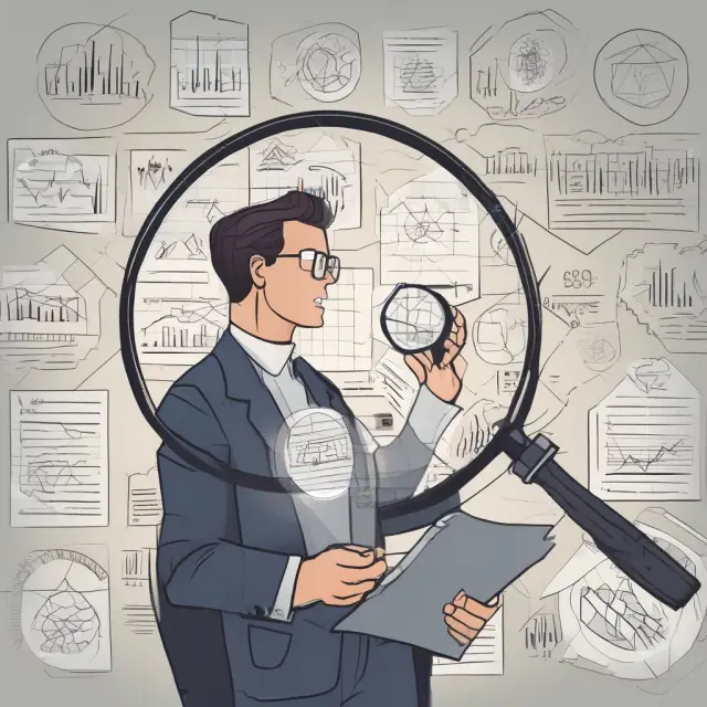 An investor examines a company