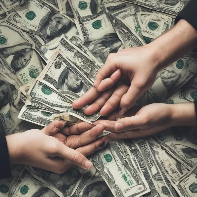 Two hands exchange currencies under the DTCC