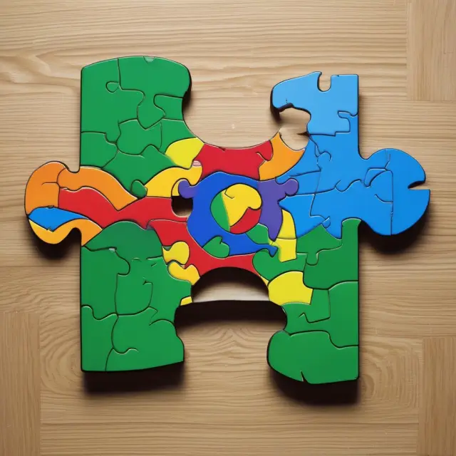 An intricate puzzle depicting Google