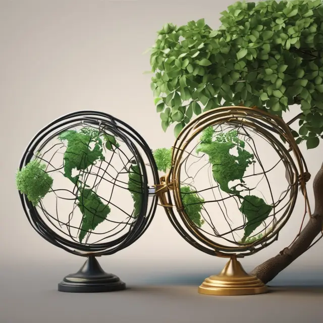 Interconnected globes represent dual listings, access to diverse investor bases, and financial growth.
