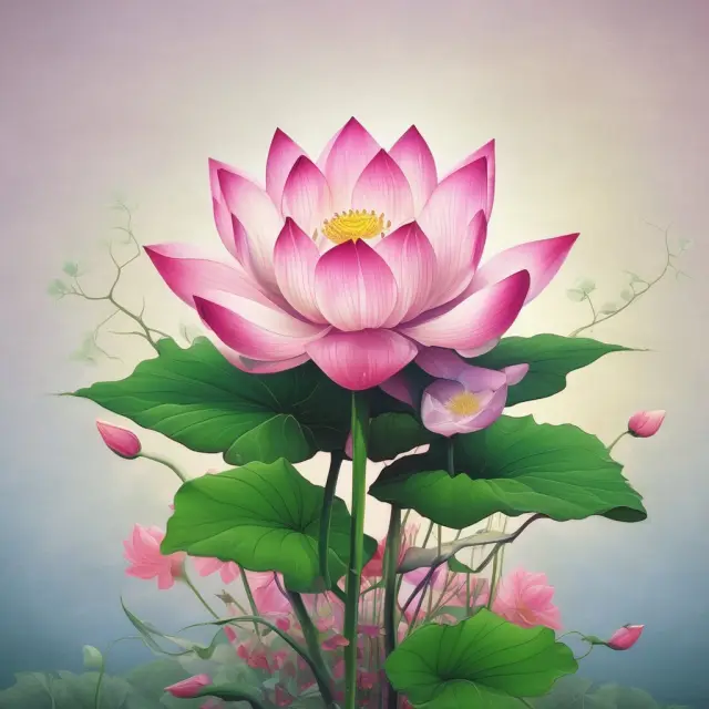 Five companies represented as lotus flowers, each with roots growing in different stock exchange logos