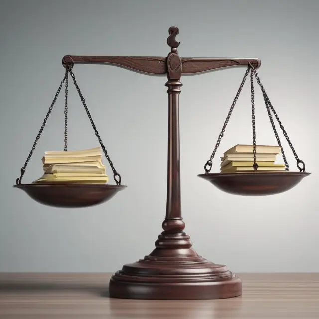 A balanced set of accounting scales represents due to and from accounts maintaining accurate records.