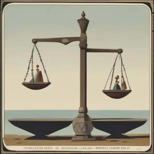 Two countries on a seesaw; one exports goods at lower prices, causing imbalance in trade (dumping).