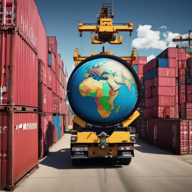 An image of a balancing scale representing the global economy with one side tipping due to dumping from an exporting nation
