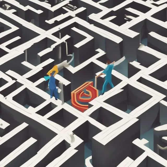 A knight protecting a complex labyrinth of business data, ensuring accurate information for the labeled DUNS number