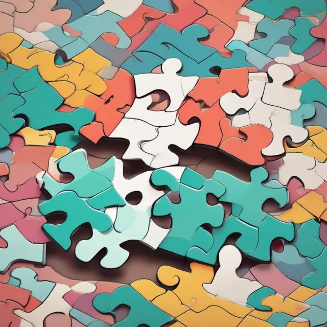 DuPont Analysis puzzle showcasing interlocking pieces for net profit margin, asset turnover ratio, and equity multiplier creating a complete ROE