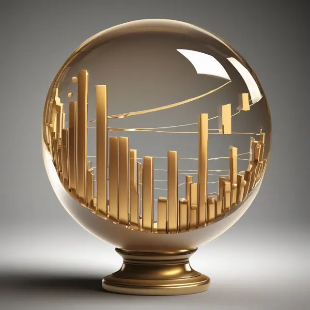 Image of a golden bar chart pouring into a crystal ball, symbolizing durable goods orders