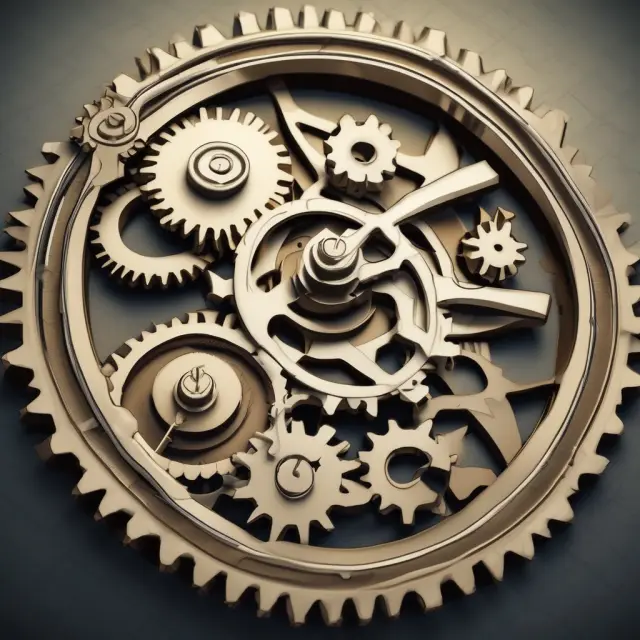 Cogs spinning on a compass illustrate the impact of durable goods orders on the economy