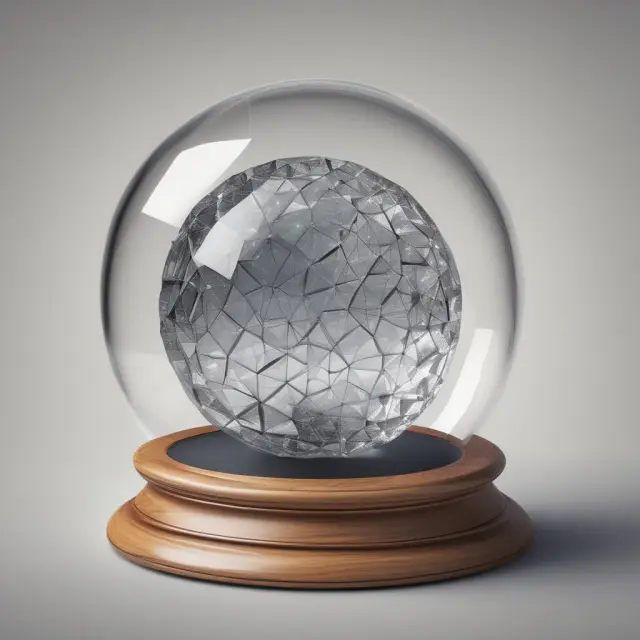 A crystal ball reveals the presence or absence of autocorrelation in financial time series data, helping assess model validity.